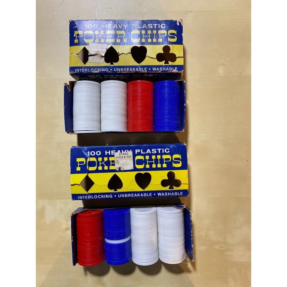 Games Vintage Poker Chips Heavy Plastic 2 Boxes Of 10 Poshmark